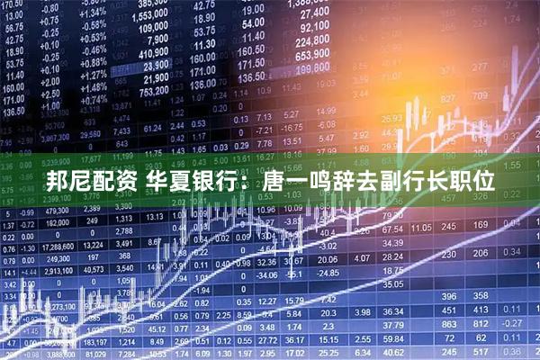 邦尼配资 华夏银行：唐一鸣辞去副行长职位